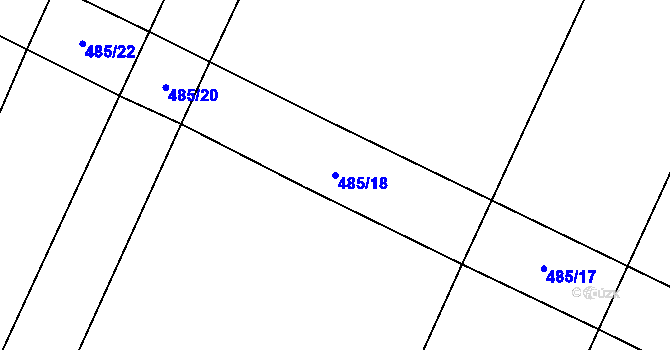 Parcela st. 485/18 v KÚ Králíky u Nového Bydžova, Katastrální mapa