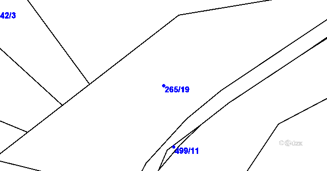 Parcela st. 265/19 v KÚ Podoliby, Katastrální mapa
