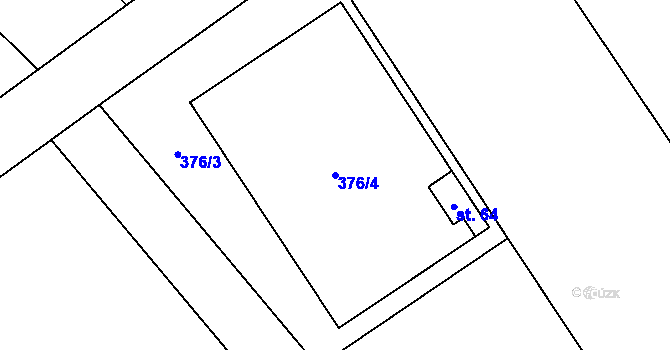 Parcela st. 376/4 v KÚ Podoliby, Katastrální mapa