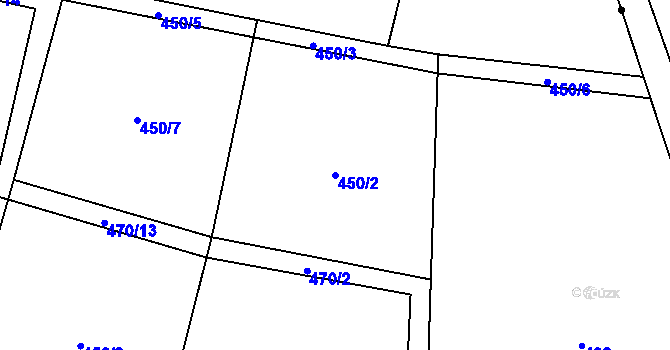 Parcela st. 450/2 v KÚ Podoliby, Katastrální mapa