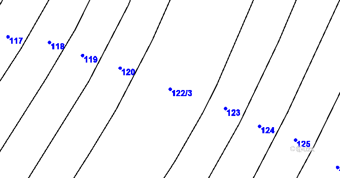Parcela st. 122/3 v KÚ Podoliby, Katastrální mapa