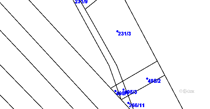 Parcela st. 231/4 v KÚ Podoliby, Katastrální mapa