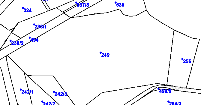 Parcela st. 249 v KÚ Podoliby, Katastrální mapa