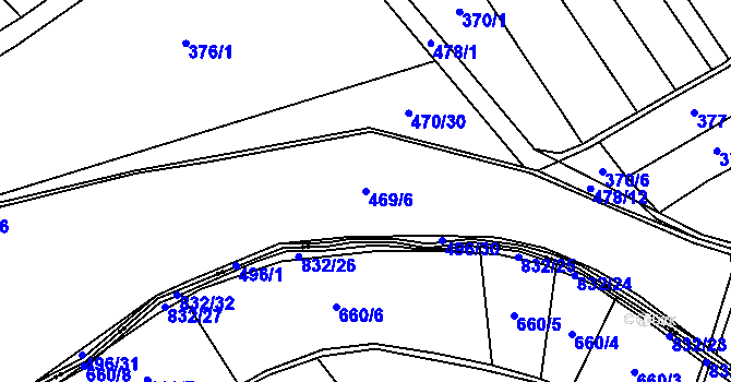 Parcela st. 469/6 v KÚ Podoliby, Katastrální mapa