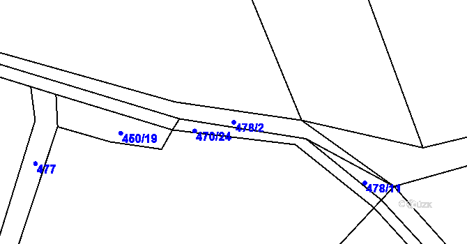 Parcela st. 478/2 v KÚ Podoliby, Katastrální mapa