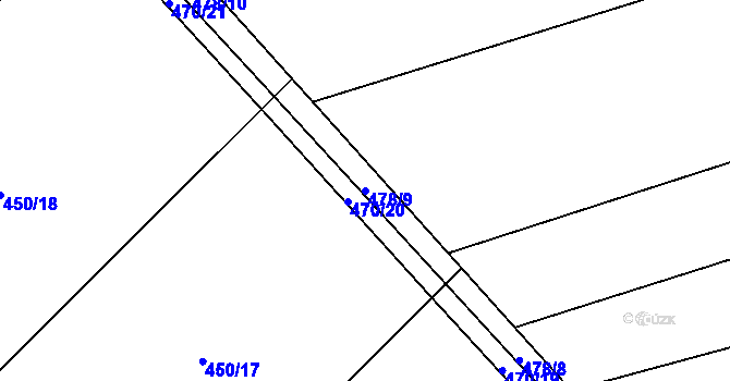 Parcela st. 478/9 v KÚ Podoliby, Katastrální mapa