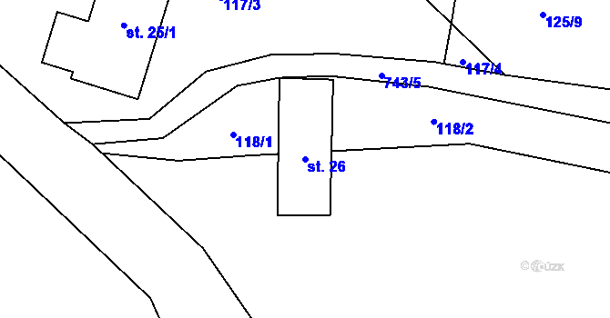Parcela st. 26 v KÚ Dolní Hedeč, Katastrální mapa