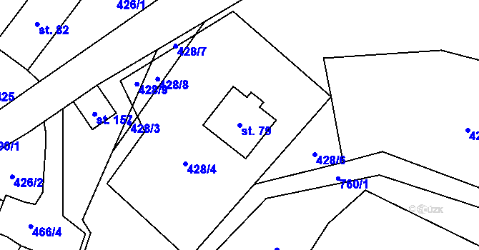 Parcela st. 79 v KÚ Dolní Hedeč, Katastrální mapa