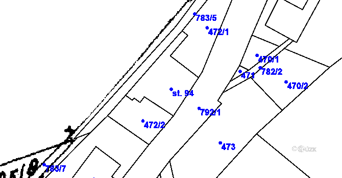 Parcela st. 94 v KÚ Dolní Hedeč, Katastrální mapa