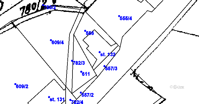 Parcela st. 132 v KÚ Dolní Hedeč, Katastrální mapa