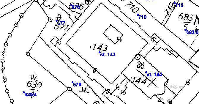 Parcela st. 143 v KÚ Dolní Hedeč, Katastrální mapa