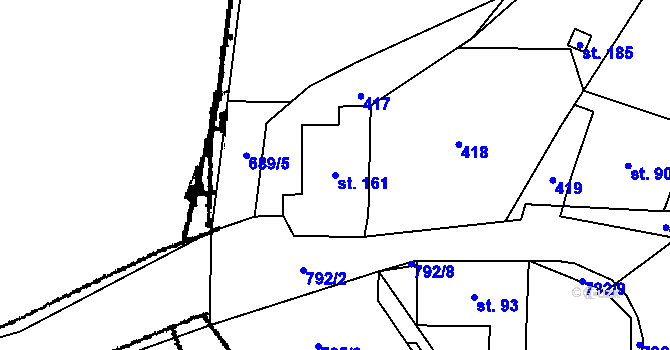 Parcela st. 161 v KÚ Dolní Hedeč, Katastrální mapa