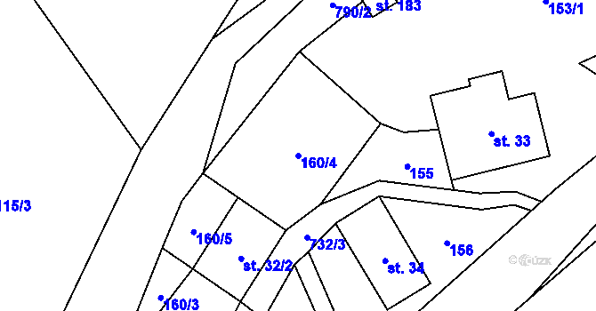 Parcela st. 160/4 v KÚ Dolní Hedeč, Katastrální mapa