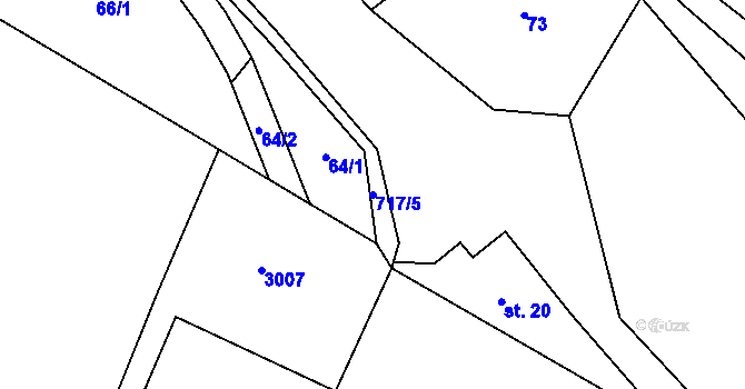 Parcela st. 717/5 v KÚ Dolní Hedeč, Katastrální mapa