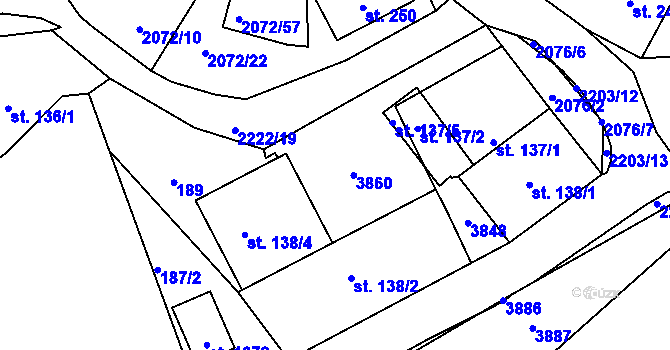 Parcela st. 137/3 v KÚ Králíky, Katastrální mapa