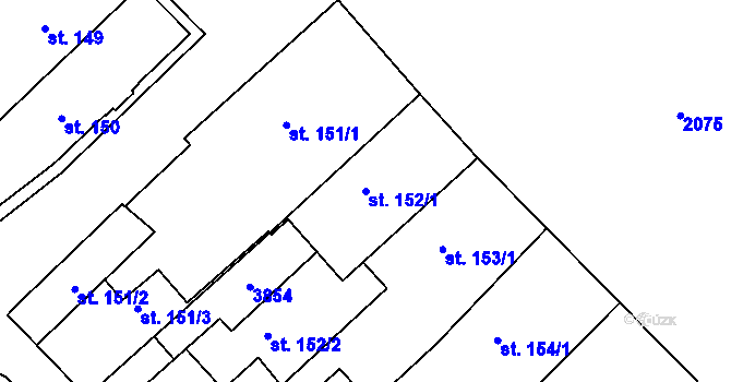 Parcela st. 152/1 v KÚ Králíky, Katastrální mapa