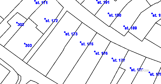 Parcela st. 175 v KÚ Králíky, Katastrální mapa