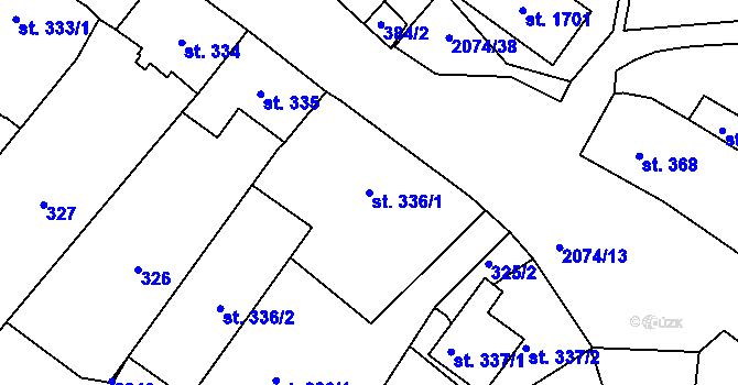 Parcela st. 336/1 v KÚ Králíky, Katastrální mapa