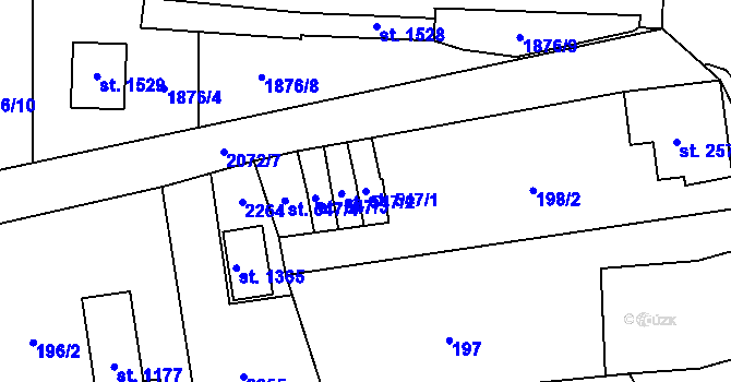 Parcela st. 547/1 v KÚ Králíky, Katastrální mapa