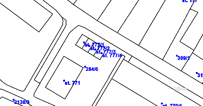 Parcela st. 777/4 v KÚ Králíky, Katastrální mapa