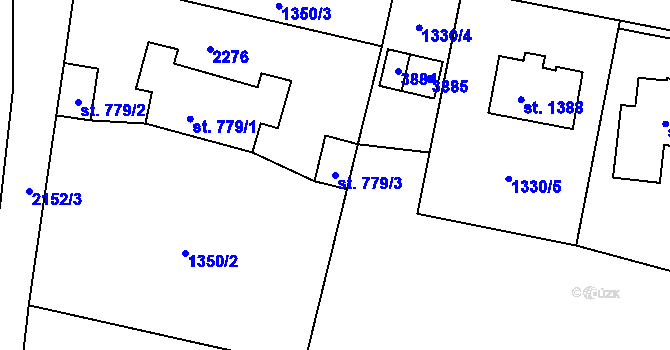 Parcela st. 779/3 v KÚ Králíky, Katastrální mapa