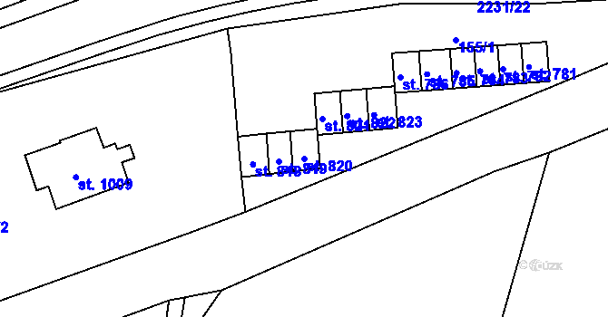 Parcela st. 820 v KÚ Králíky, Katastrální mapa