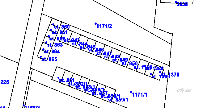 Parcela st. 848 v KÚ Králíky, Katastrální mapa