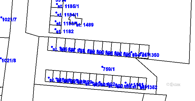 Parcela st. 891 v KÚ Králíky, Katastrální mapa