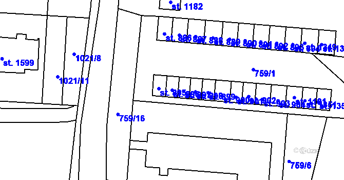 Parcela st. 896 v KÚ Králíky, Katastrální mapa