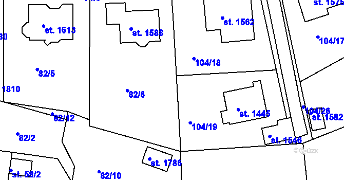Parcela st. 82/8 v KÚ Králíky, Katastrální mapa