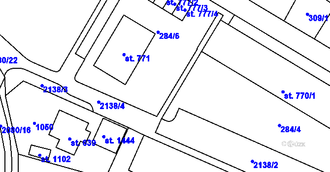 Parcela st. 284/7 v KÚ Králíky, Katastrální mapa