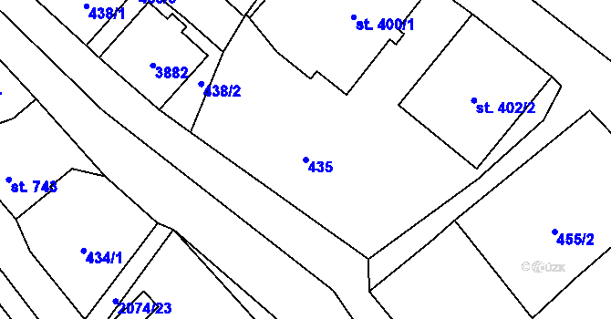 Parcela st. 435 v KÚ Králíky, Katastrální mapa