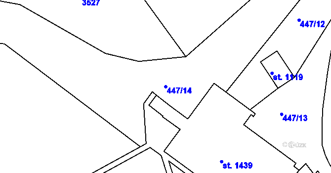 Parcela st. 447/14 v KÚ Králíky, Katastrální mapa