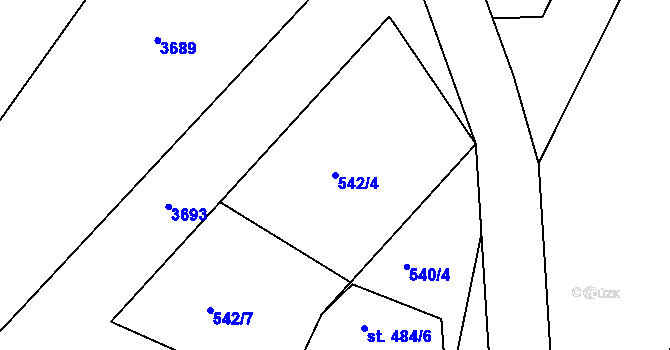 Parcela st. 542/4 v KÚ Králíky, Katastrální mapa
