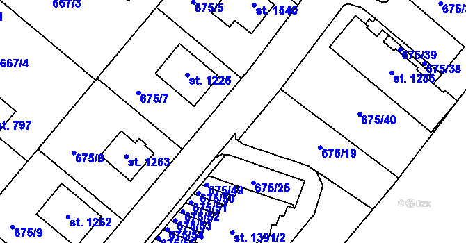 Parcela st. 675/15 v KÚ Králíky, Katastrální mapa