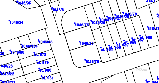 Parcela st. 1046/25 v KÚ Králíky, Katastrální mapa