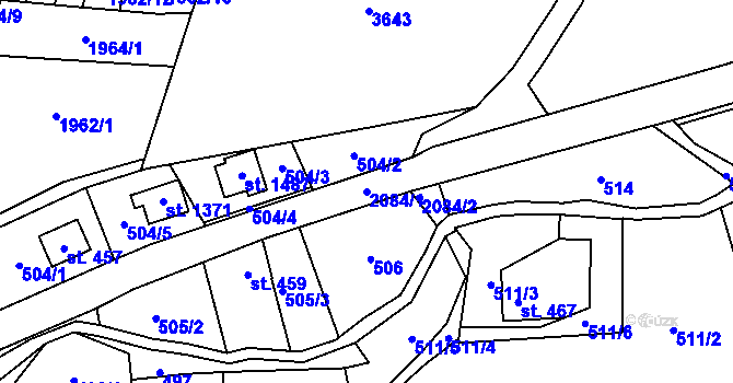 Parcela st. 2084/1 v KÚ Králíky, Katastrální mapa