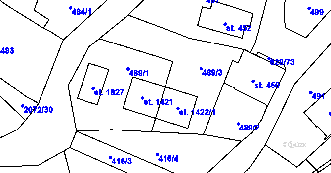 Parcela st. 489/6 v KÚ Králíky, Katastrální mapa