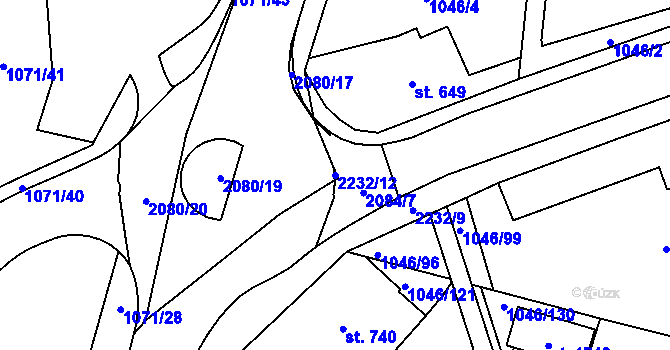 Parcela st. 2232/12 v KÚ Králíky, Katastrální mapa