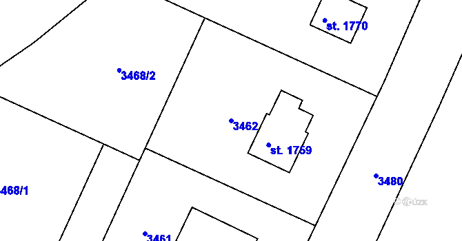 Parcela st. 3462 v KÚ Králíky, Katastrální mapa