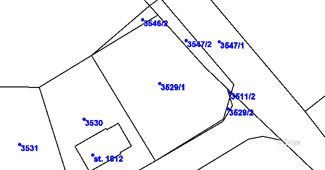 Parcela st. 3529 v KÚ Králíky, Katastrální mapa