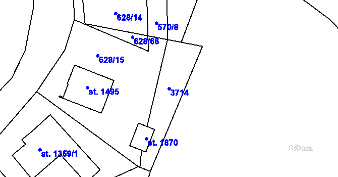 Parcela st. 3714 v KÚ Králíky, Katastrální mapa