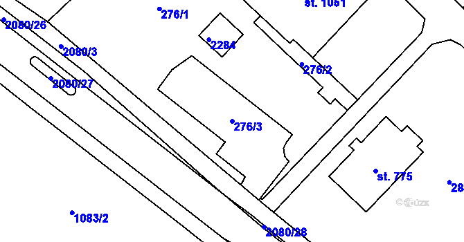 Parcela st. 276/3 v KÚ Králíky, Katastrální mapa