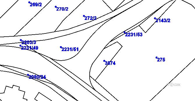 Parcela st. 273/3 v KÚ Králíky, Katastrální mapa
