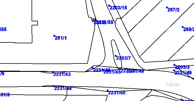 Parcela st. 2203/6 v KÚ Králíky, Katastrální mapa