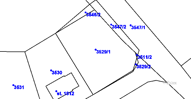 Parcela st. 3529/1 v KÚ Králíky, Katastrální mapa