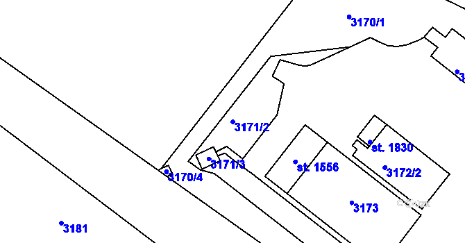 Parcela st. 3171/2 v KÚ Králíky, Katastrální mapa