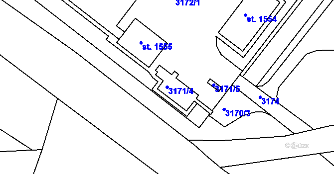 Parcela st. 3171/4 v KÚ Králíky, Katastrální mapa