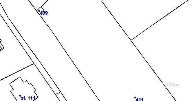 Parcela st. 95/2 v KÚ Hlivice, Katastrální mapa