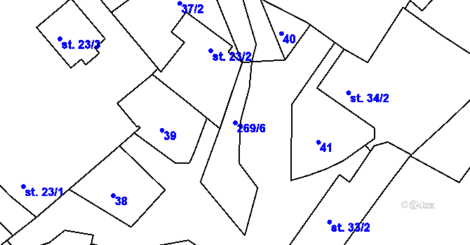 Parcela st. 269/6 v KÚ Hlivice, Katastrální mapa